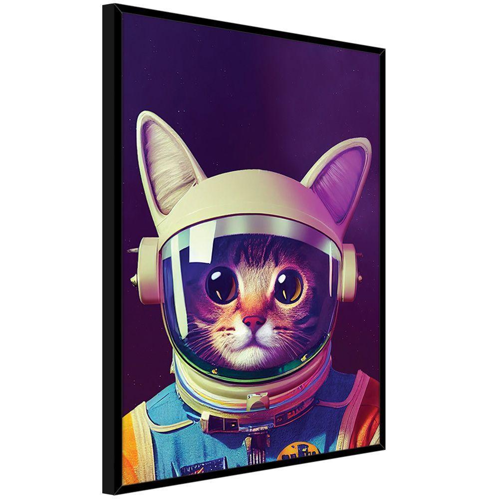 Quadro Decorativo Gato Astronauta Moldura Cx Alta 40x60 Titulos Moldura Preta - 7