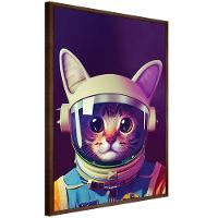 Quadro Decorativo Gato Astronauta Moldura Cx Alta 40x60 Titulos Moldura Madeira - 6