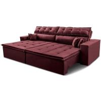 Sofá Retrátil E Reclinável 2,32m Luxos Cama Inbox Velusoft Bege - 10