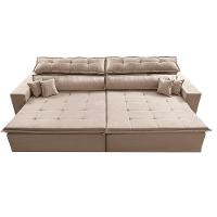 Sofá Retrátil E Reclinável 2,92m Luxos Cama Inbox Velusoft Bege - 8
