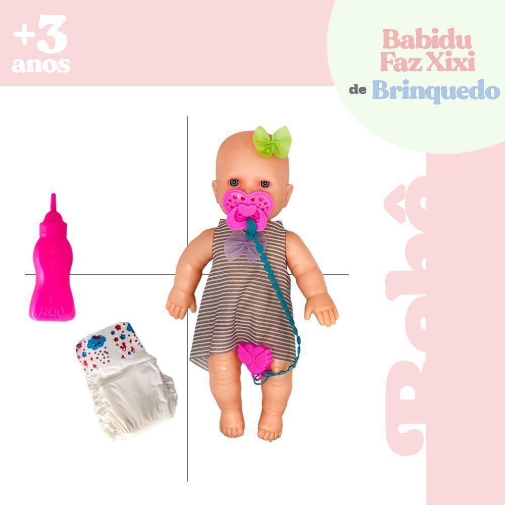 Boneca Babidu Faz Xixi Fralda Quando Bebe água E Acessórios - 2