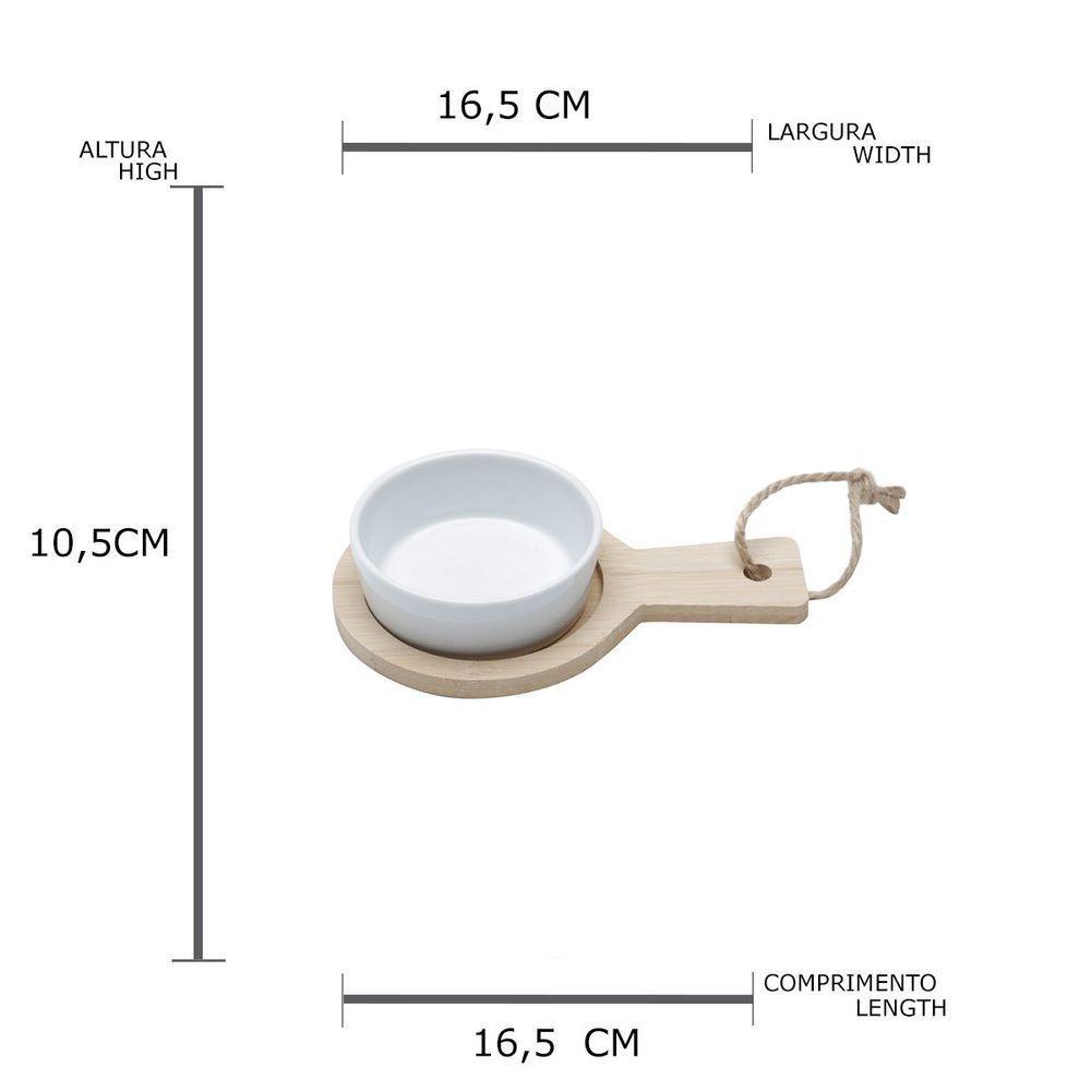 Conjunto Com 2 Bandejas De Bambu Com 2 Molheiras De Cerâmica 6768 Lyor - 2