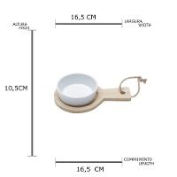 Conjunto Com 2 Bandejas De Bambu Com 2 Molheiras De Cerâmica 6768 Lyor - 2