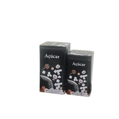 Conjunto Com 02 Latas De Metal 8247 - Y888 Açúcar