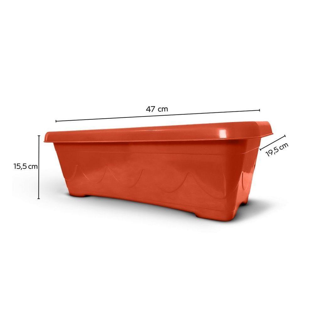 Vaso Floreira Plástico Retangular 50cm (3un) Cerâmica - 3