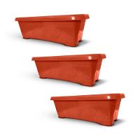 Vaso Floreira Plástico Retangular 50cm (3un) Cerâmica - 1