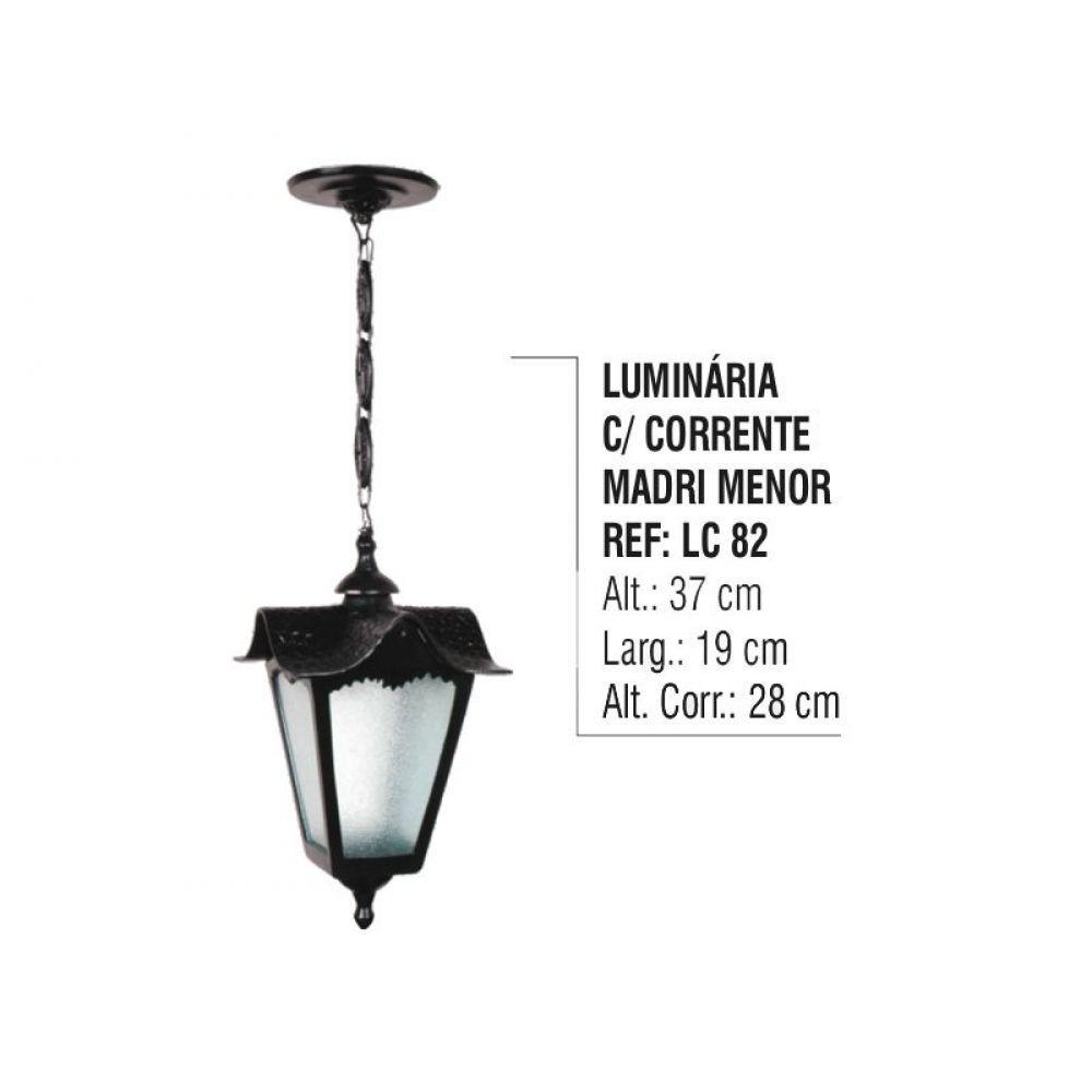 Luminária Externa Interna Madri Menor com Corrente Alumínio - 2