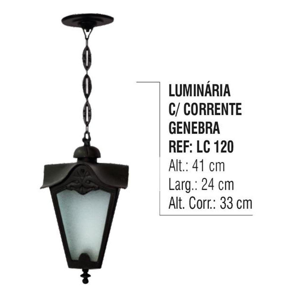 Luminária Externa e Interna Genebra com Corrente em Alumínio - 5