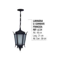 Luminária Externa Interna Francesa com Corrente em Alumínio - 2