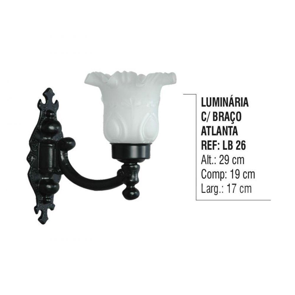 Luminária Atlanta com Braço Externa/interna em Alumínio 29cm - 2