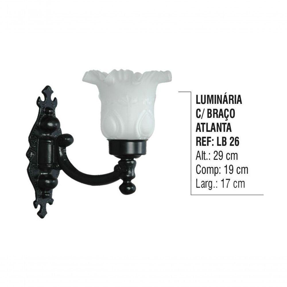 Luminária Atlanta com Braço Externa/interna em Alumínio 29cm - 5