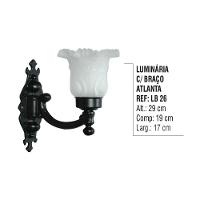 Luminária Atlanta com Braço Externa/interna em Alumínio 29cm - 2