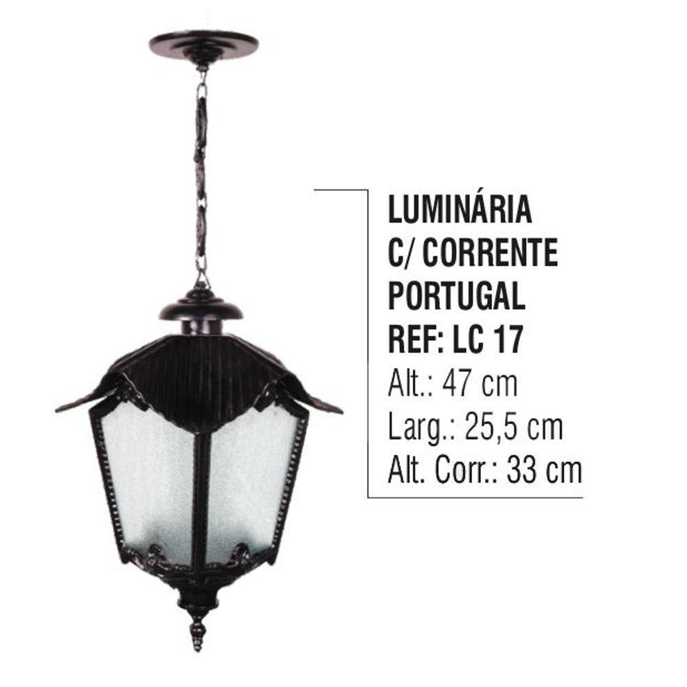 Luminária Externa Interna Portugal com Corrente em Alumínio - 5