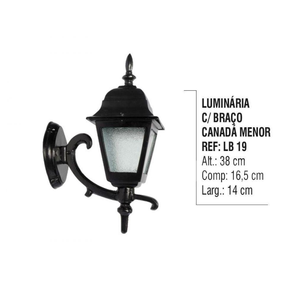 Luminária Colonial Canada Menor com Braço em Alumínio 38cm - 2