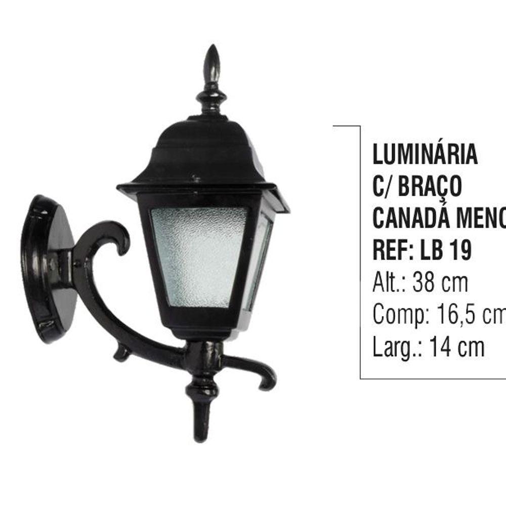 Luminária Colonial Canada Menor com Braço em Alumínio 38cm - 5