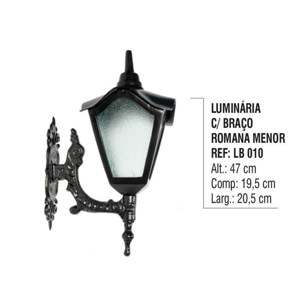 Luminária Colonial Romana Menor com Braço em Alumínio 47cm - 3