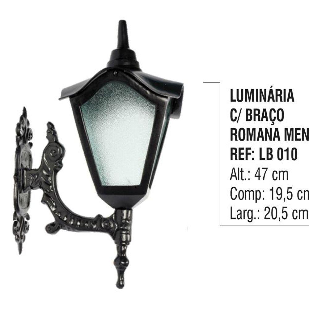 Luminária Colonial Romana Menor com Braço em Alumínio 47cm - 4
