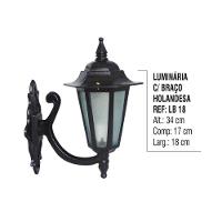 Luminária Holandesa com Braço Externa interna Alumínio 34cm - 2