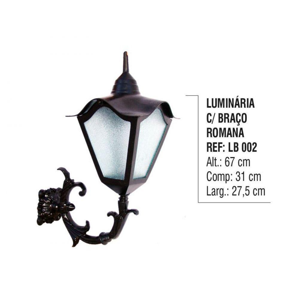 Luminária Romana com Braço Externa/interna em Alumínio 67cm - 2