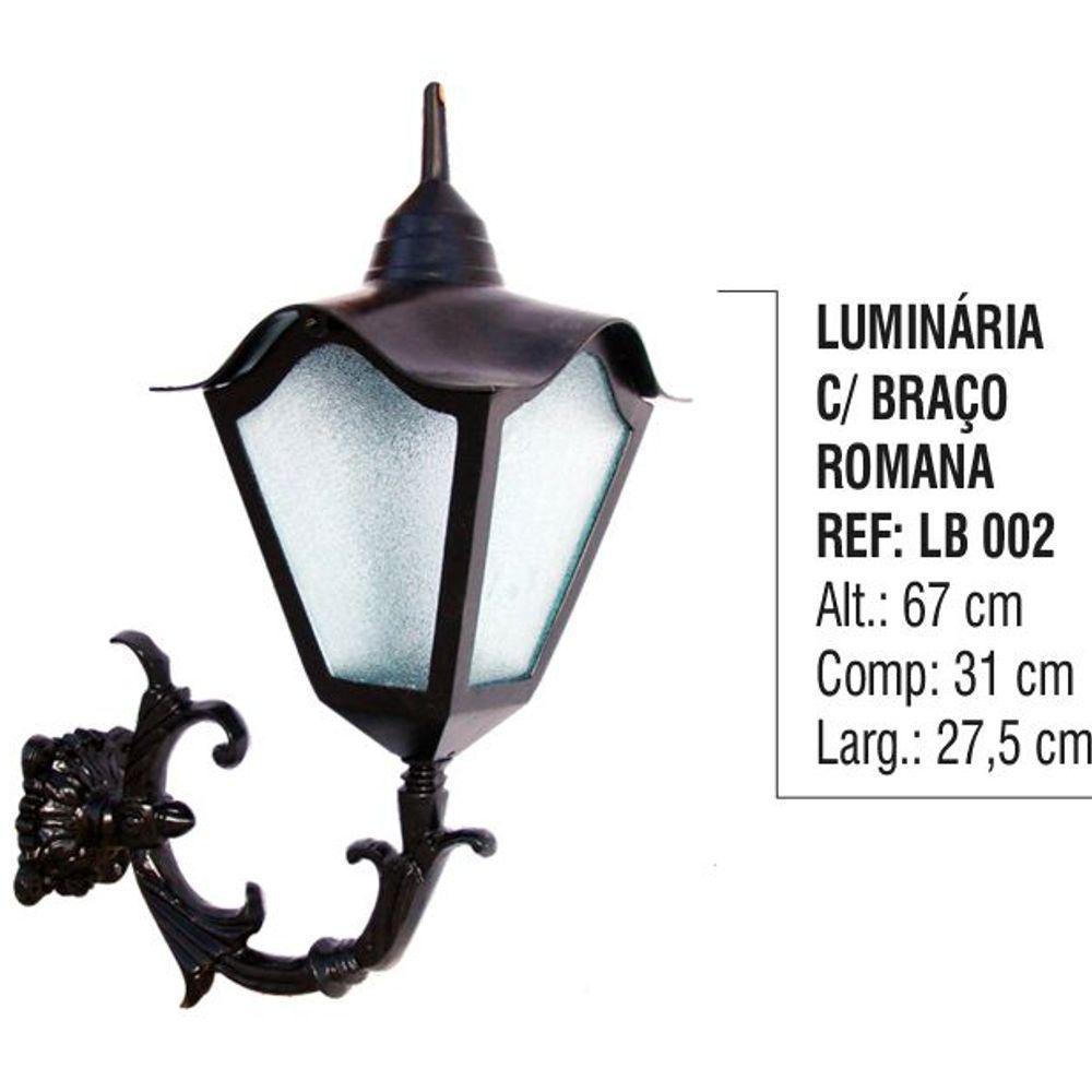 Luminária Romana com Braço Externa/interna em Alumínio 67cm - 5