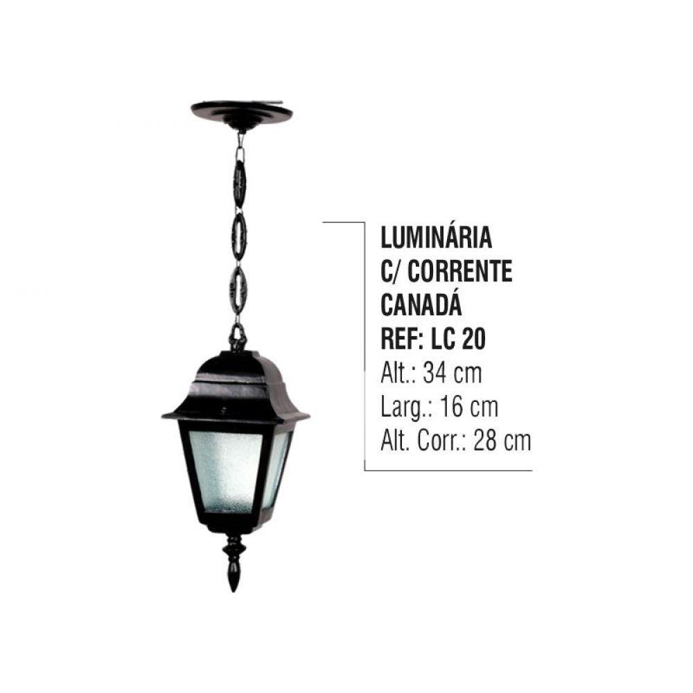 Luminária Externa e Interna Canadá com Corrente em Alumínio - 2