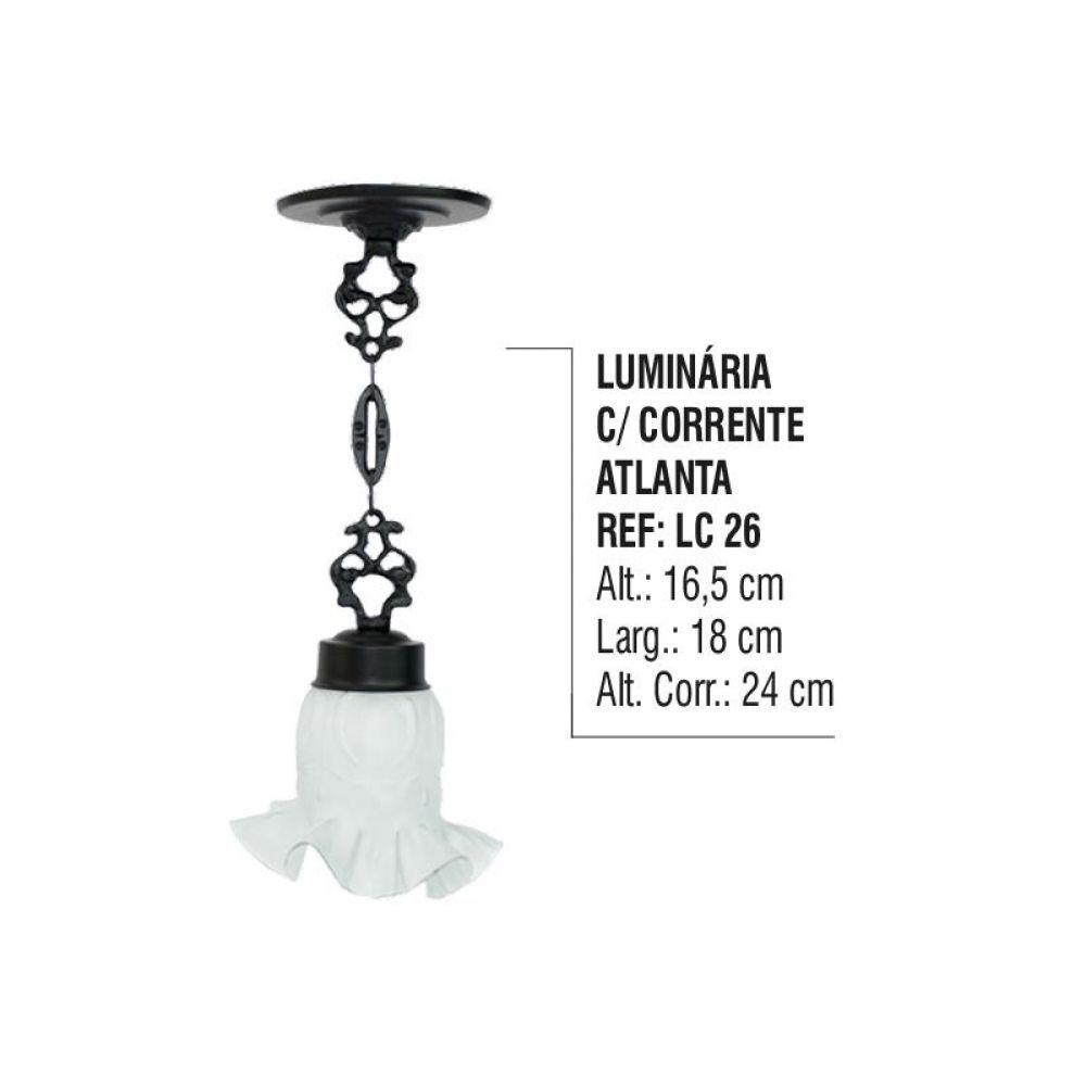 Luminária Atlanta com Corrente Externa e Interna em Alumínio - 2