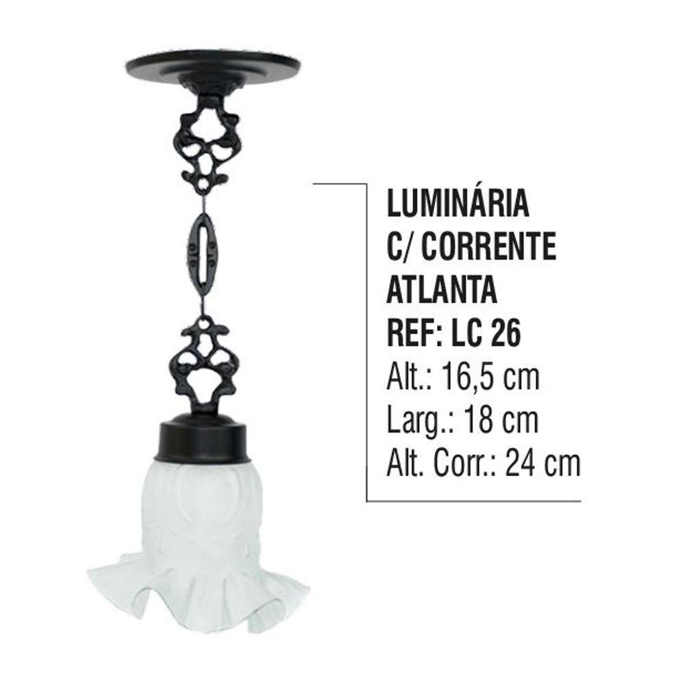 Luminária Atlanta com Corrente Externa e Interna em Alumínio - 4