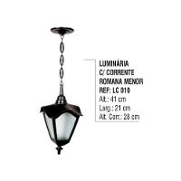 Luminária Externa Interna Romana Menor com Corrente Alumínio - 2