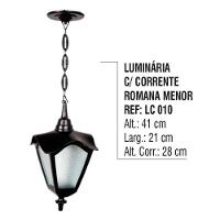 Luminária Externa Interna Romana Menor com Corrente Alumínio - 5