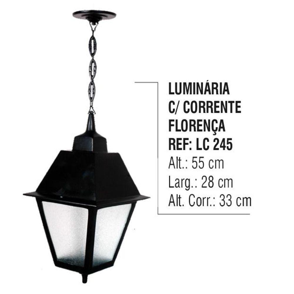 Luminária Externa Interna Florença com Corrente Em Alumínio - 5