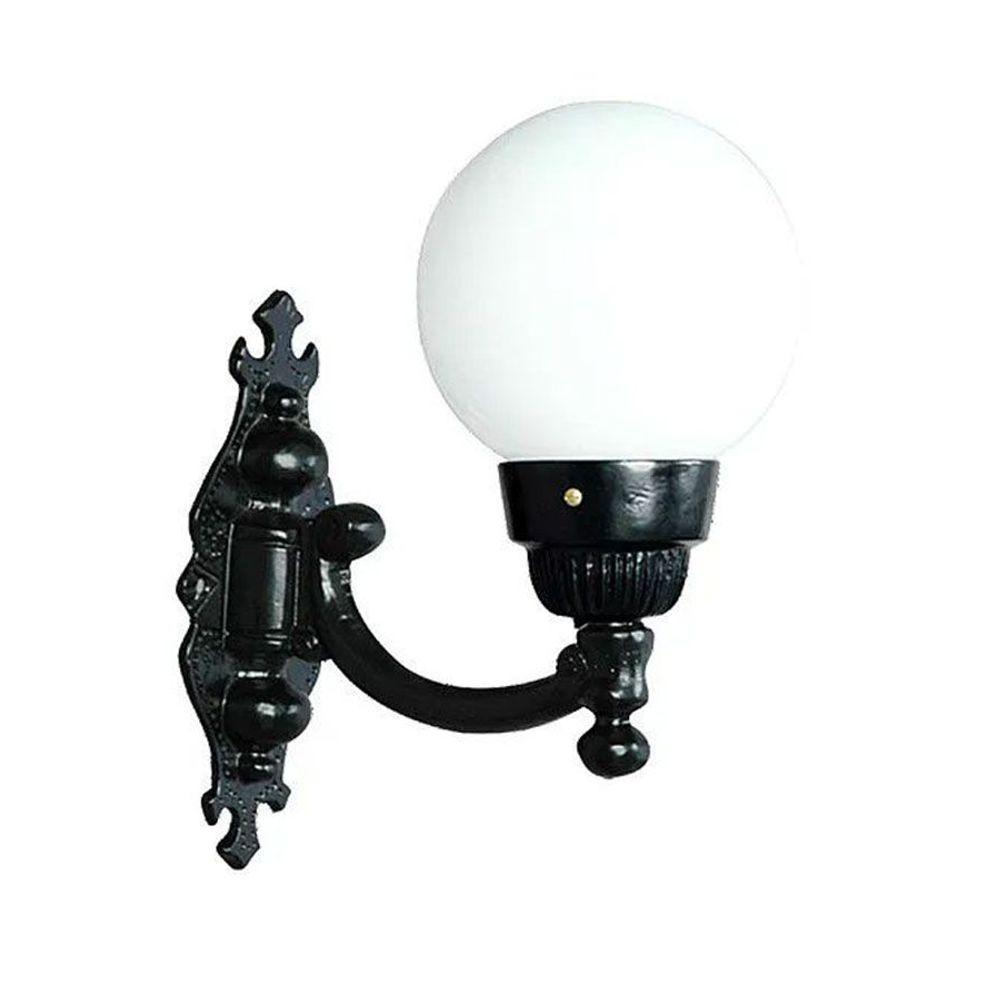 Luminária Globo Pequena 1 com Braço Externa Alumínio 38cm - 1