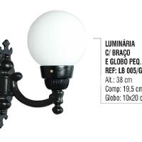 Luminária Globo Pequena 1 com Braço Externa Alumínio 38cm - 5