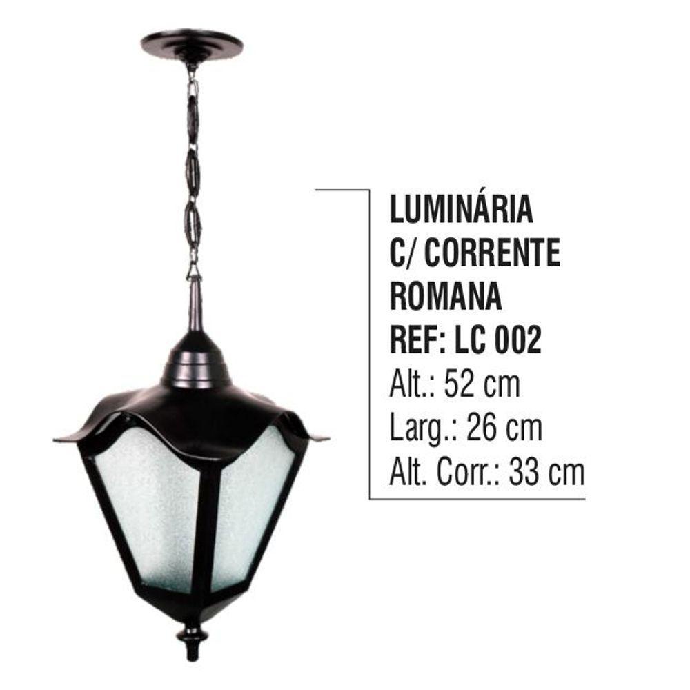 Luminária Externa e Interna Romana com Corrente em Alumínio - 4