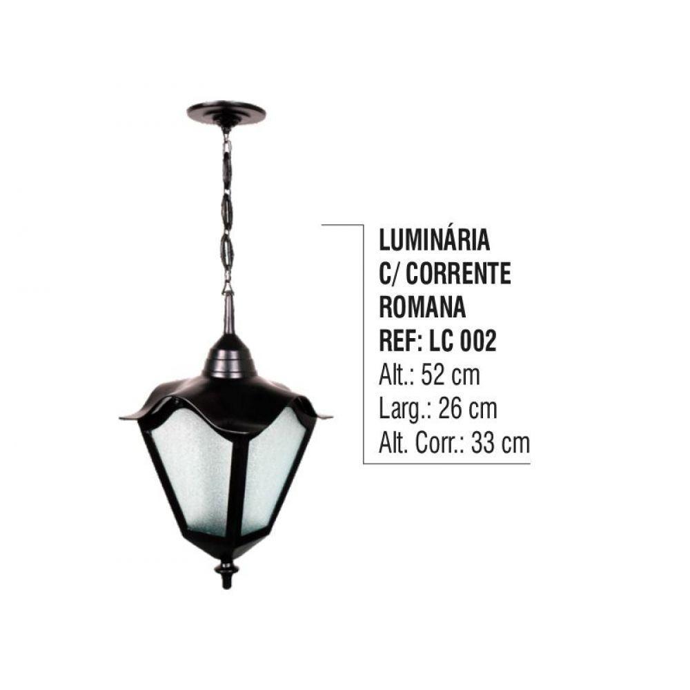 Luminária Externa e Interna Romana com Corrente em Alumínio - 5