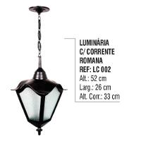 Luminária Externa e Interna Romana com Corrente em Alumínio