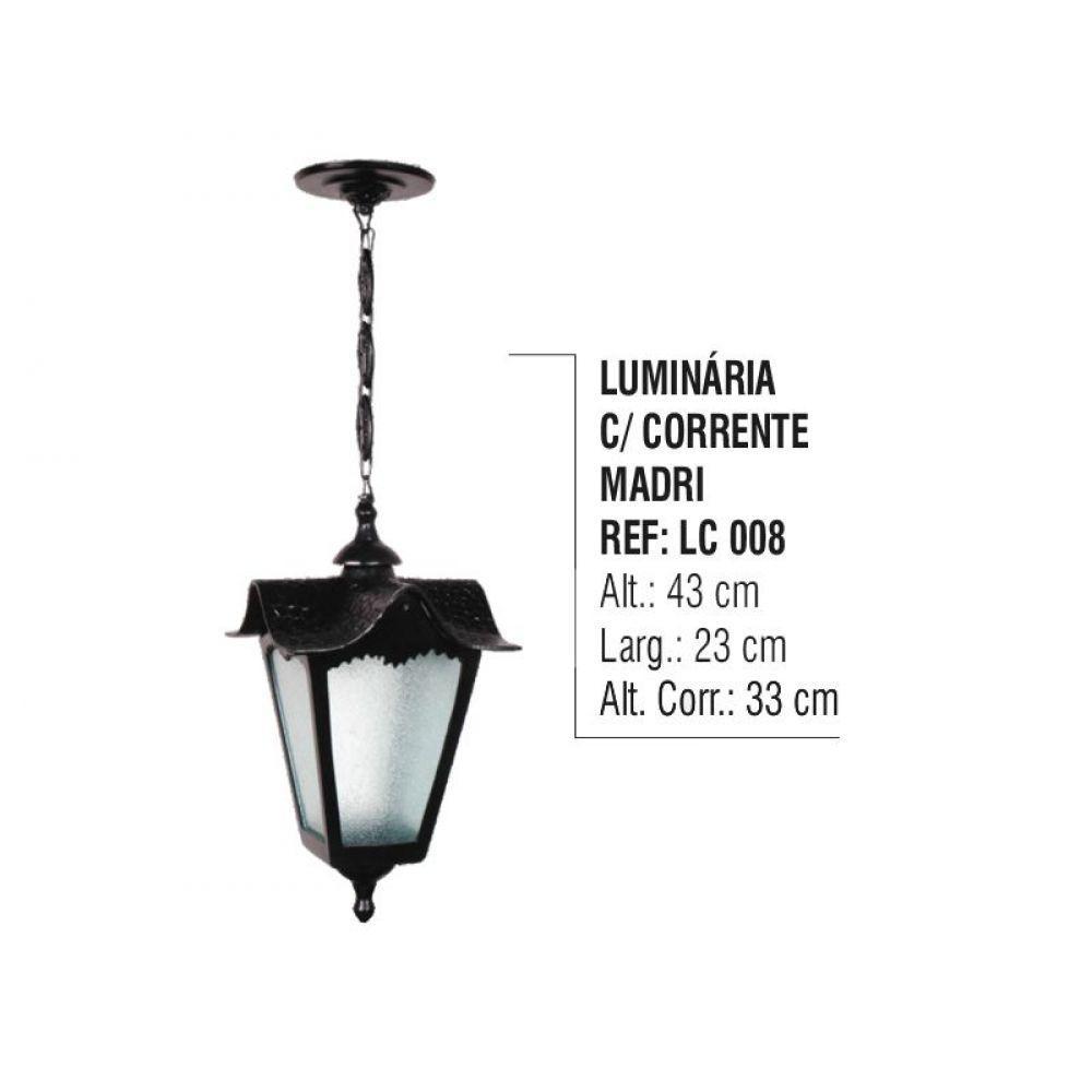 Luminária Externa e Interna Madri com Corrente em Alumínio - 2