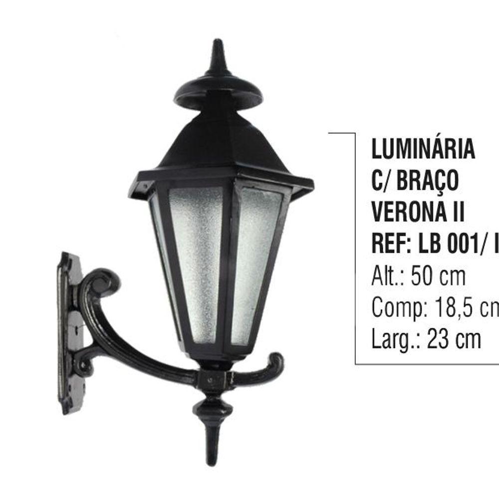 Luminária Verona 2 com Braço Externa e interna Alumínio 50cm - 4