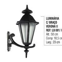 Luminária Verona 2 com Braço Externa e interna Alumínio 50cm