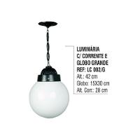 Luminária Externa Interna Globo Grande com Corrente Alumínio - 3