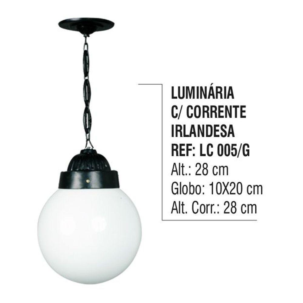 Luminária Irlandesa com Corrente Externa Interna em Alumínio - 5