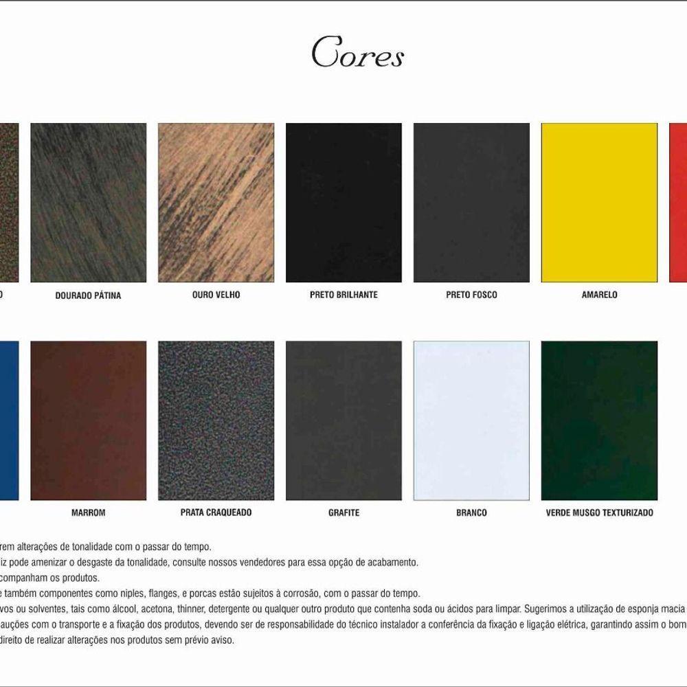 Luminária Londres com Braço Externa/interna Alumínio 85,5cm - 3