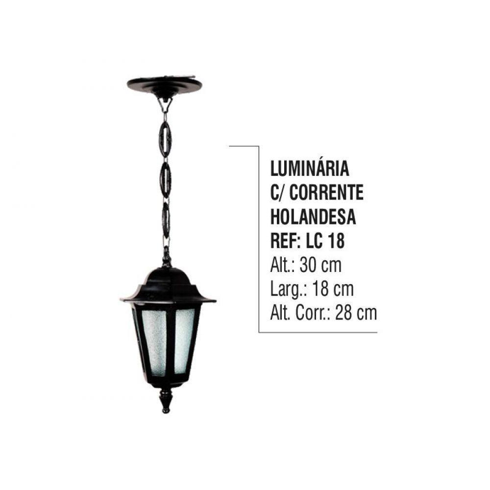 Luminária Externa e Interna Holandesa com Corrente Alumínio - 3
