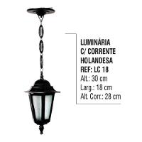 Luminária Externa e Interna Holandesa com Corrente Alumínio
