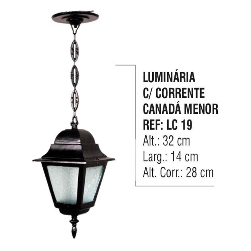 Luminária Externa Interna Canadá Menor com Corrente Alumínio - 4