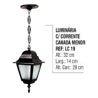 Luminária Externa Interna Canadá Menor com Corrente Alumínio