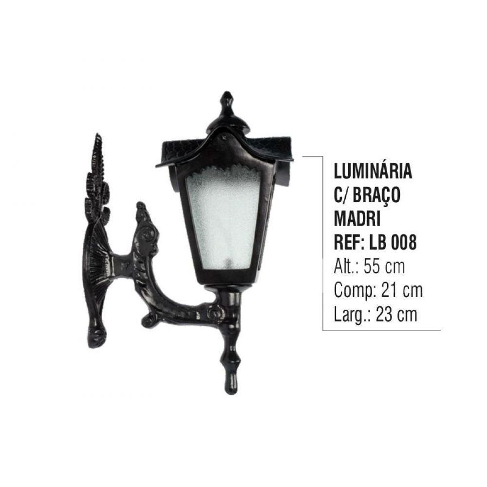 Luminária com Braço Madri Externa e interna em Alumínio 55cm - 2
