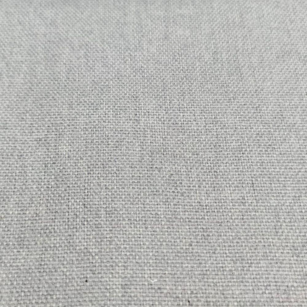 Puff Recamier Duque Linho Cinza Com Pés Em Madeira 1,40 M - 2