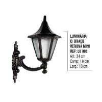Luminária Colonial Verona Mini Com Braço Em Alumínio 34Cm - 3
