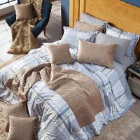 Kit Edredom Cinza Casal Padrão 03 Peças Dupla Face Percal - 7