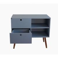 Aparador 02 Gavetas 1 Nicho Com Pés Palito Azul Sereno - Mdf Arauco - 2